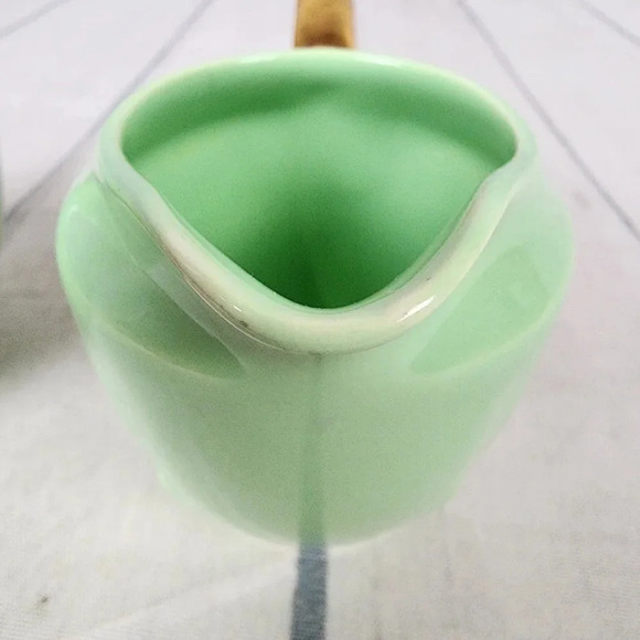 Vintage 1940s Biltons Open  Sugar and Creamer Set England Pistachio Green Gold - Picture 16 of 16